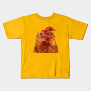 Quirky Farmyard Chicken Portrait Isolated Kids T-Shirt